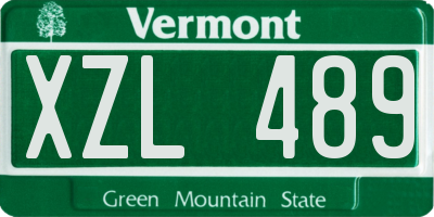 VT license plate XZL489