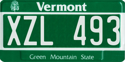 VT license plate XZL493