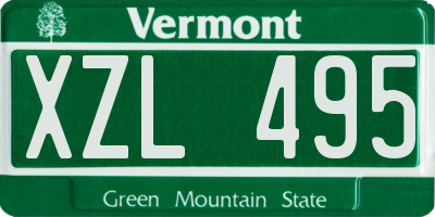 VT license plate XZL495