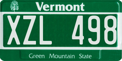 VT license plate XZL498