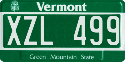 VT license plate XZL499