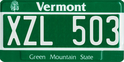 VT license plate XZL503