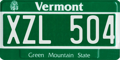 VT license plate XZL504