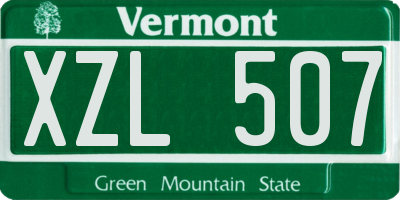 VT license plate XZL507