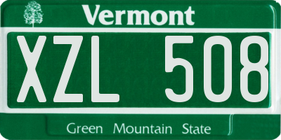 VT license plate XZL508