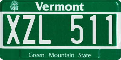 VT license plate XZL511