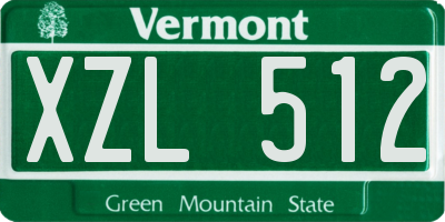 VT license plate XZL512