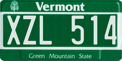 VT license plate XZL514