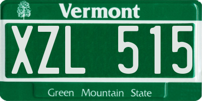 VT license plate XZL515