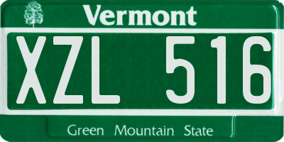 VT license plate XZL516