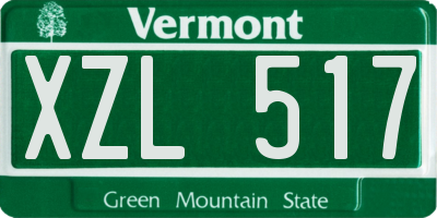 VT license plate XZL517