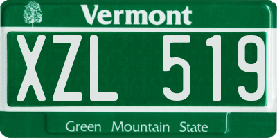 VT license plate XZL519