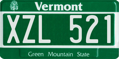 VT license plate XZL521