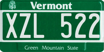 VT license plate XZL522