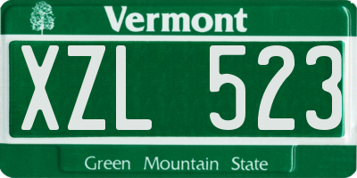 VT license plate XZL523