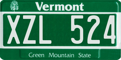 VT license plate XZL524