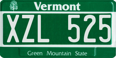 VT license plate XZL525