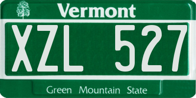 VT license plate XZL527