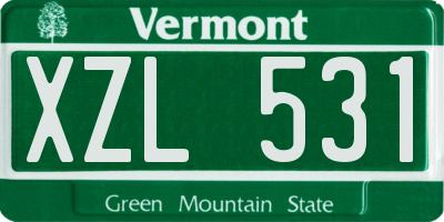 VT license plate XZL531