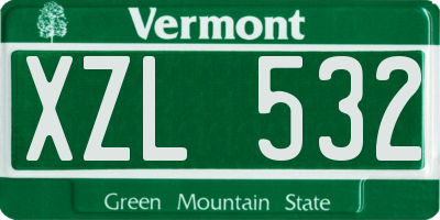 VT license plate XZL532
