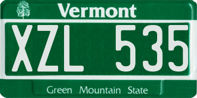 VT license plate XZL535