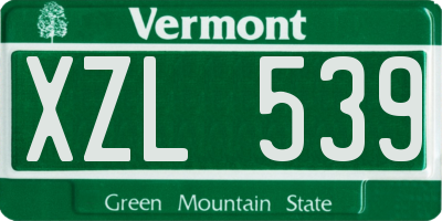VT license plate XZL539