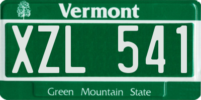 VT license plate XZL541