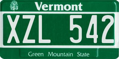 VT license plate XZL542