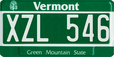 VT license plate XZL546