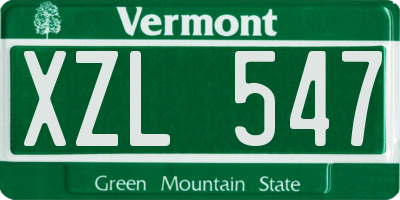 VT license plate XZL547