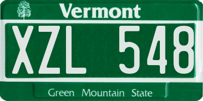 VT license plate XZL548