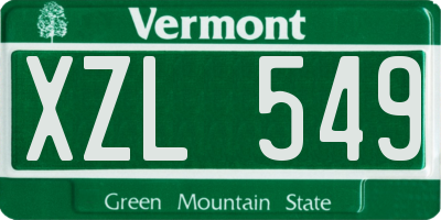 VT license plate XZL549