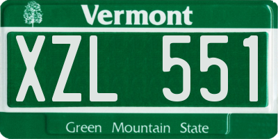 VT license plate XZL551