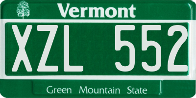 VT license plate XZL552