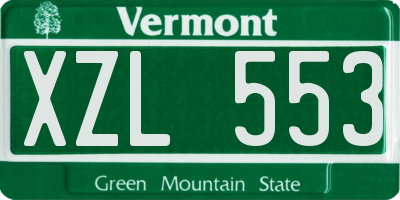 VT license plate XZL553