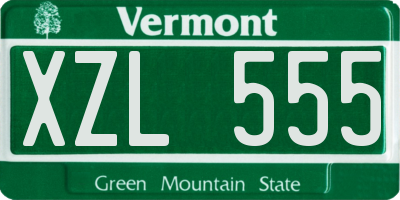 VT license plate XZL555