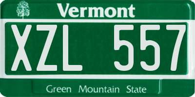 VT license plate XZL557