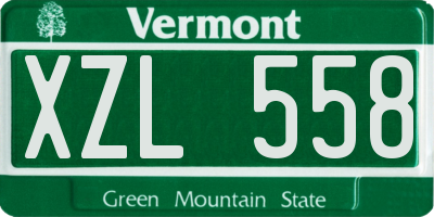 VT license plate XZL558