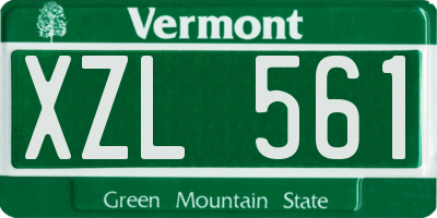 VT license plate XZL561