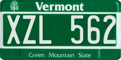VT license plate XZL562