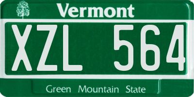 VT license plate XZL564