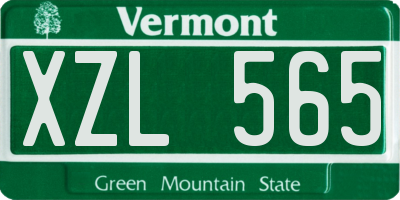 VT license plate XZL565