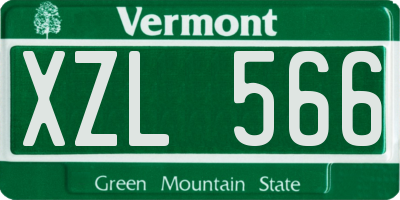 VT license plate XZL566