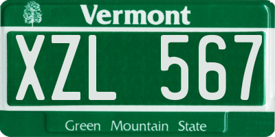 VT license plate XZL567