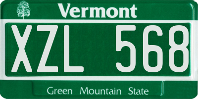 VT license plate XZL568