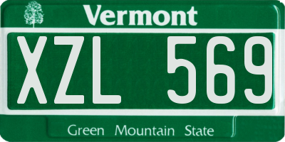 VT license plate XZL569