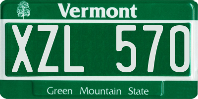VT license plate XZL570