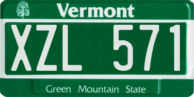VT license plate XZL571