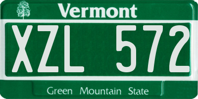 VT license plate XZL572