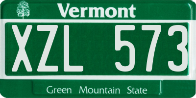 VT license plate XZL573
